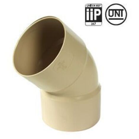Coude PVC 45° femelle femelle pour tube Ø80 épaisseur 3.2 mm - sable - First Plast
