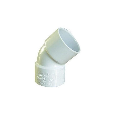 Coude pvc 45° ff ø 40 blanc pour évacuation eau usée - Interplast