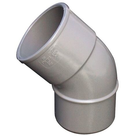 Coude PVC 45° mâle femelle pour tube de descente Ø50 - gris - First Plast