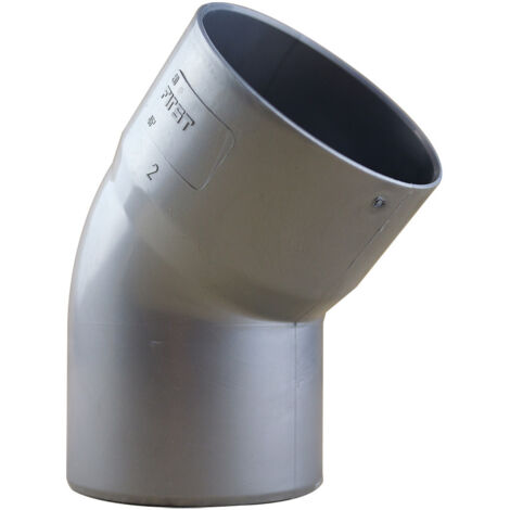 Coude PVC 45° mâle femelle pour tube de descente Ø80 - aspect zinc - First Plast