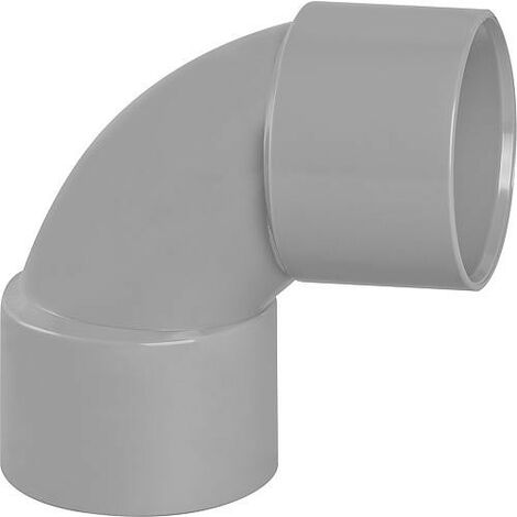 Coude PVC 87° femelle D 40mm – Raccord d'évacuation en PVC gris RAL 7037 – Assemblage par collage – Norme NF E