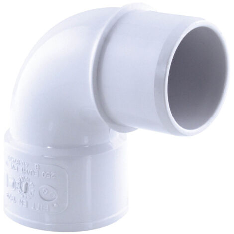 Coude PVC évacuation, 87° M-F, ø 40 mm, couleur blanc.