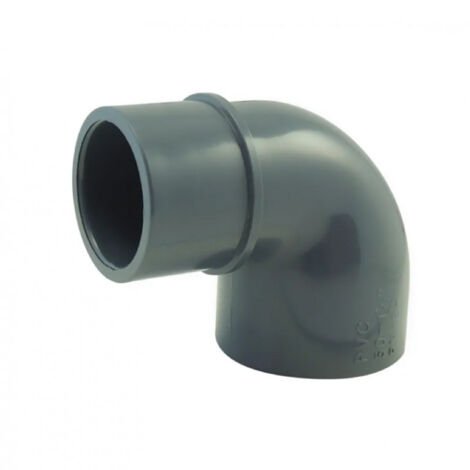 Coude PVC pression 90° femelle 50 mm – Raccord mâle 50 mm et femelle 40 mm – Pression 16 bars – Conformité EN 1452 – Codital