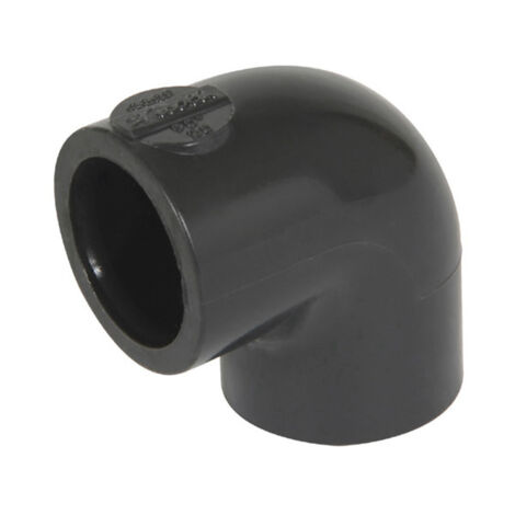 coude pvc pression - femelle / femelle - 90 degrés - diamètre 40 mm - nicoll c40f - grand rayon