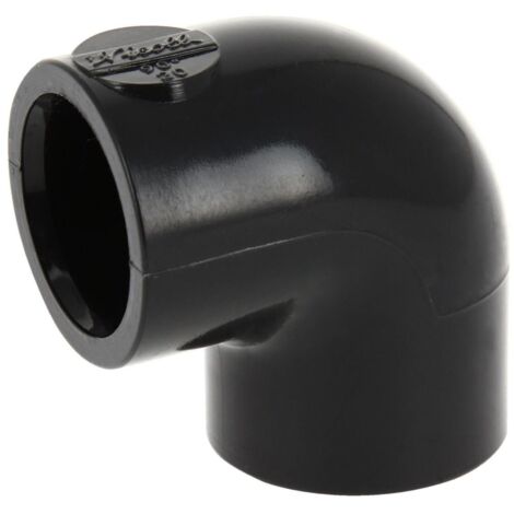 coude pvc pression - femelle / femelle - 90 degrés - diamètre 50 mm - nicoll c50f - grand rayon