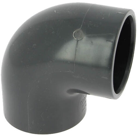coude pvc pression - femelle / femelle - 90 degrés - diamètre 63 mm - nicoll c63f - grand rayon