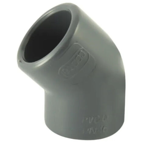 Coude PVC pression piscine 45° diamètre 50 mm, femelle femelle