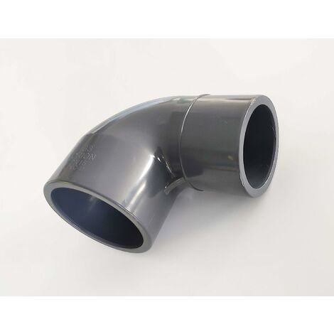 Coude réduit PVC Pression 90° 63mm / 63mm intérieur vers 50mm intérieur PN16 / Piscine et arrosage