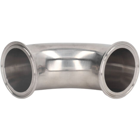 Coude Sanitaire 90° en Acier Inox 304, Manchon 76 mm pour Conduites Haute Pression