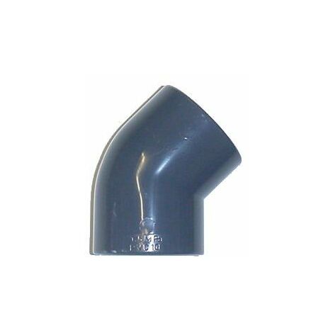 Coude simple PVC Pression 45° - Femelle/ Femelle à coller . - Diamètre 40 mm