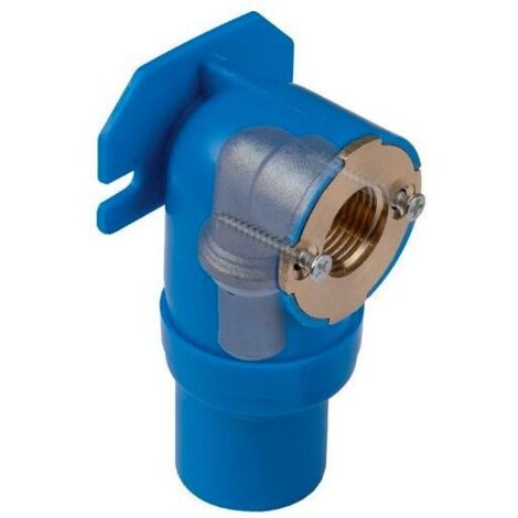 Coude sortie de cloison courte – Tube PER Ø16 – Femelle 1/2 pouce – Raccord à glissement pour installations plomberie