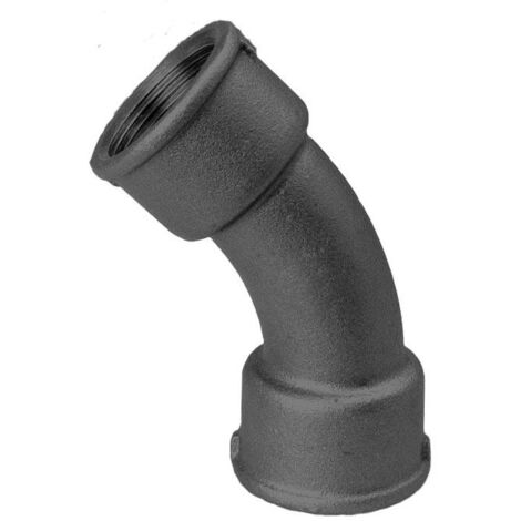 Coude Temperguss Hermann Schmidt DN 20, 3/4" 45°, filetage intérieur, noir