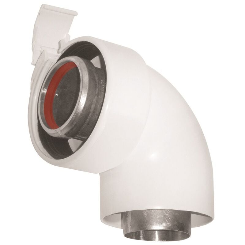 Ubbink - Coude 90° Rolux vent 60/100 Alu/PVC 227233