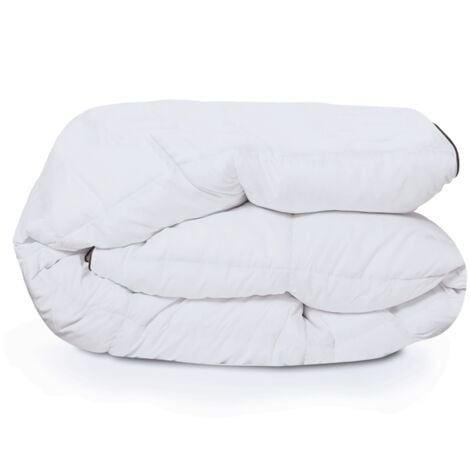 Couette 220x240 CM AELA blanche en plume d'oie anti acarien 500 gr