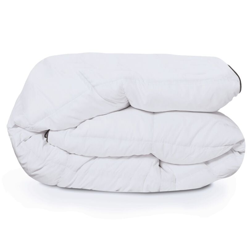 Couette 220x240 cm aela blanche en plume d'oie anti acarien 500 gr