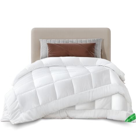 Couette 4 saisons 135x200cm 500gsm blanc - Couette hiver 3 en 1 douce respirante en microfibre - Certifiée Oeko-Tex