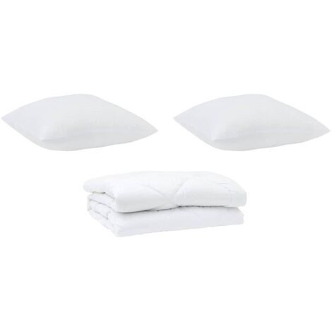 Couette avec oreiller 3 pcs，Duvet Blanc Microfibre CFW36514
