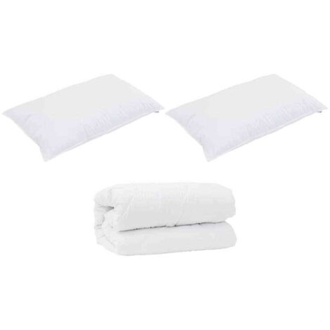 Couette avec Oreillers avec oreiller 3 pcs，Duvet Blanc CFW99281