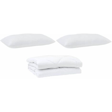 Couette avec oreillers avec oreiller 3 pcs，Duvet Blanc Microfibre CFW15410