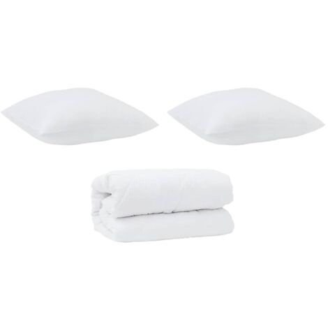 Couette avec Oreillers avec oreiller 3 pcs，Duvet Blanc Microfibre CFW53661