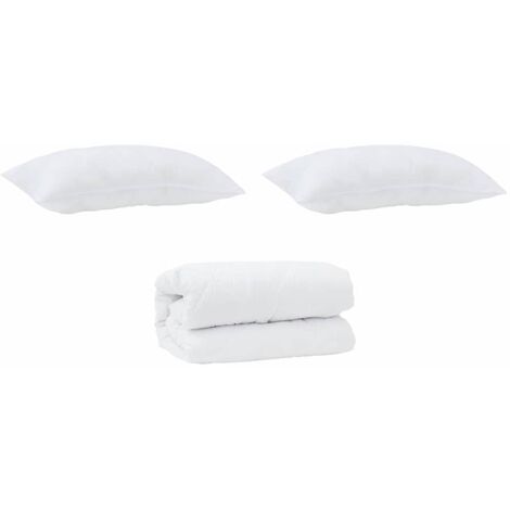 Couette avec Oreillers avec oreiller 3 pcs，Duvet Blanc Microfibre CFW58299
