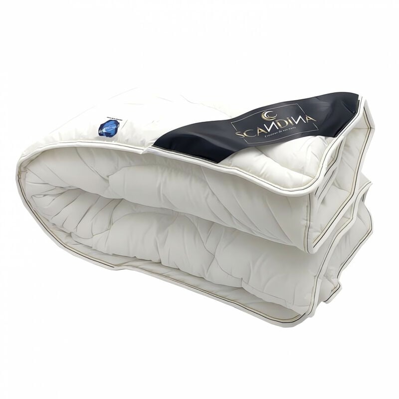 Soleil D Ocre - Couette blanche 240x220 cm coton bio, par Scandina. Fabrication française.