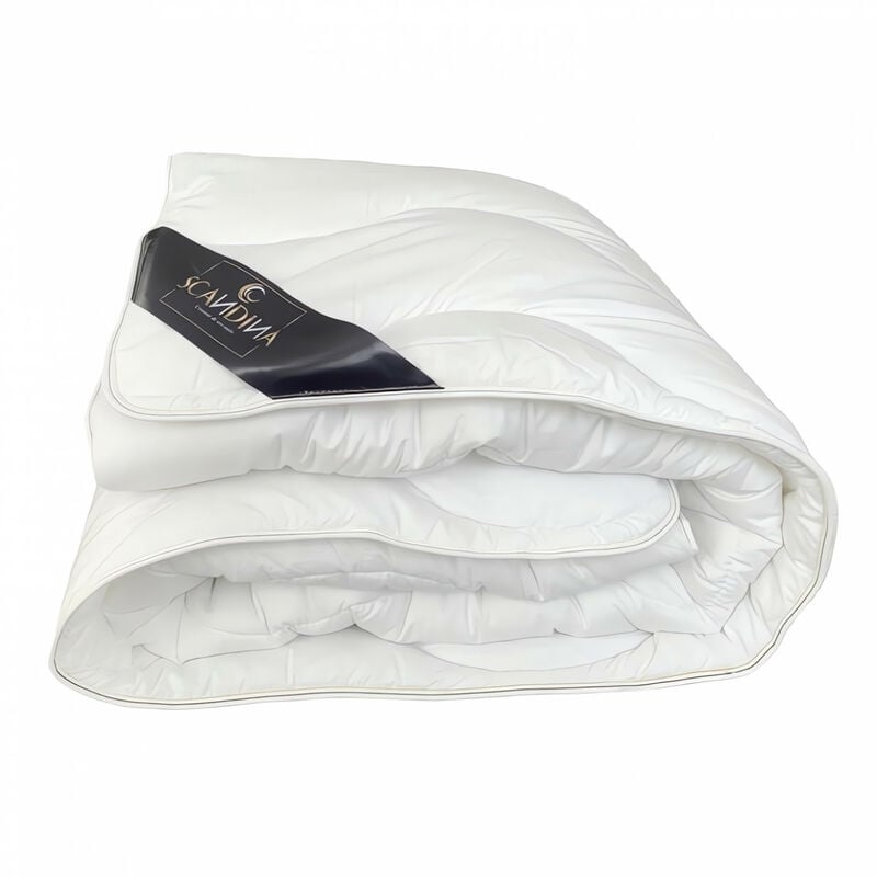 Couette blanche en coton 240x220 cm GREENSPHERE, par Scandina. Fabrication française