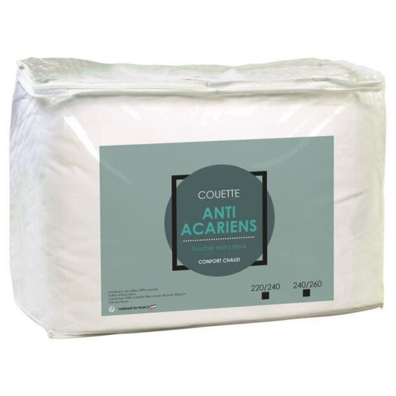 Couette Chaude Microfibre Anti-Acariens 240x260cm