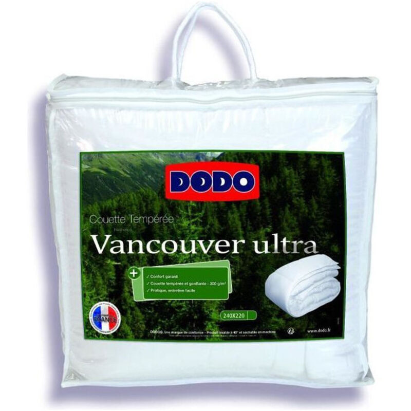 Dodo - Couette tempérée Vancouver Ultra - 220 x 240 cm - 300gr/m² - Blanc