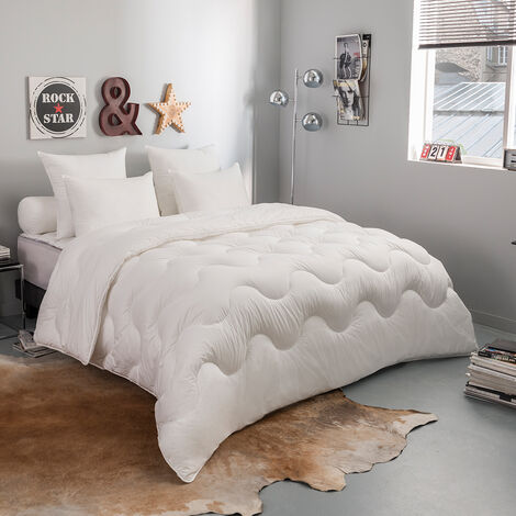 Pack couette 220 x 240 cm + 2 oreillers 60 x 60 cm - Splendeur - Garnissage  100% Polyester FCS 300 g/m² - Blanc - DODO - Cdiscount Maison