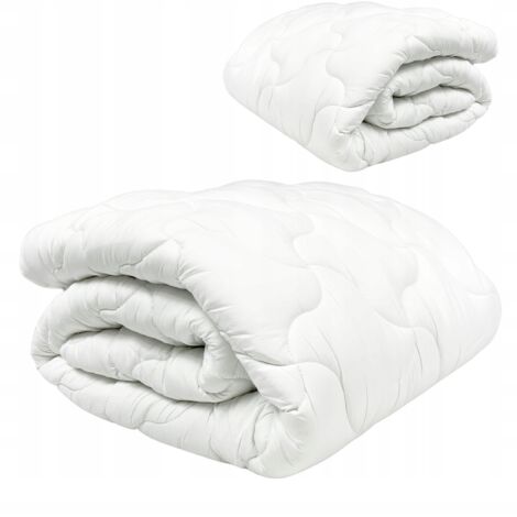 Couette d'été 180x200 cm, légère et respirante, en coton, polyester et fibres de silicone