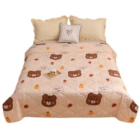 Couette d'été en coton respirant 100x150cm - Housse lavable, broderie, matelassage ultrasonique, douce et confortable