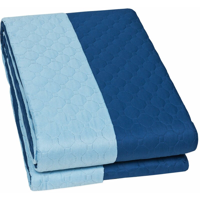 emmevi mv s.p.a. - couette double face double ou simple couverture douce couvre-lit couleur unie bleu - double 250x250
