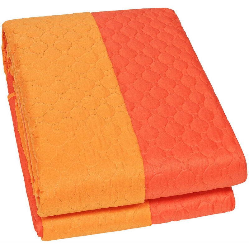 emmevi mv s.p.a. - couette double face double ou simple couverture douce couvre-lit couleur unie orange - double 250x250