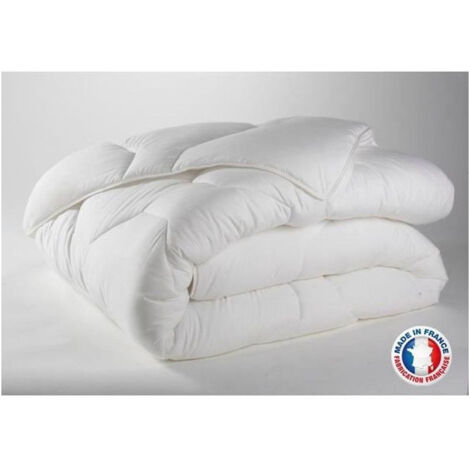 Couette double face en microfibre - Blanc - 220 x 240 cm - Livraison gratuite
