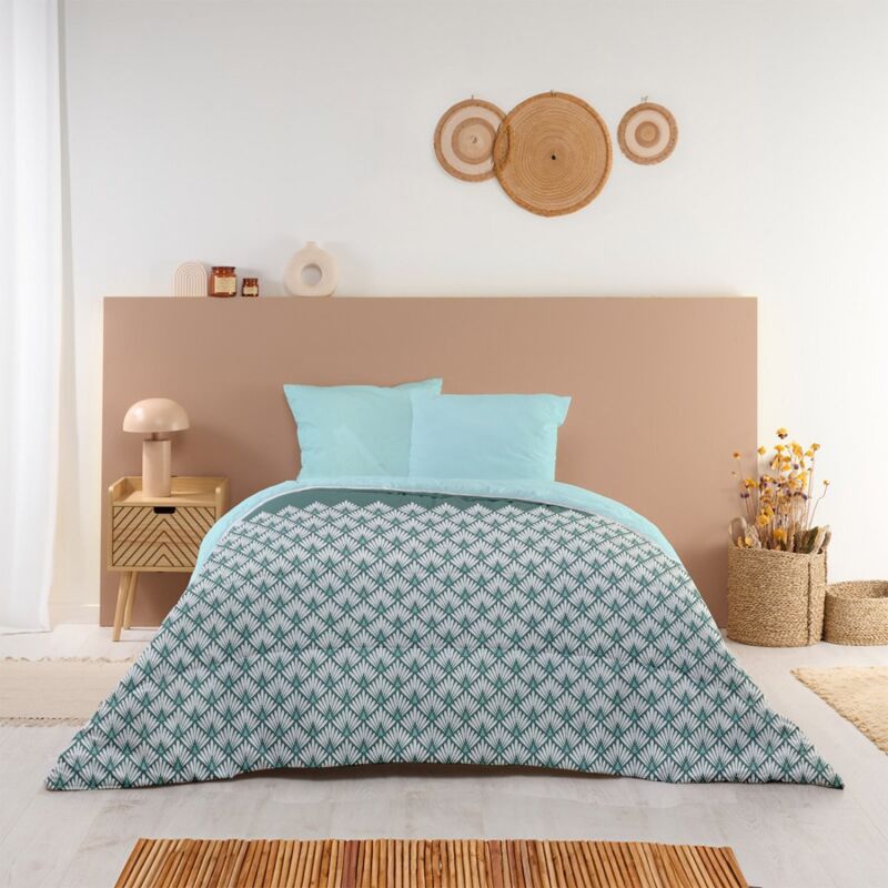 Bleu Calin - Couette imprimée Élégante - Chaude 350g/m2 - 220x240cm