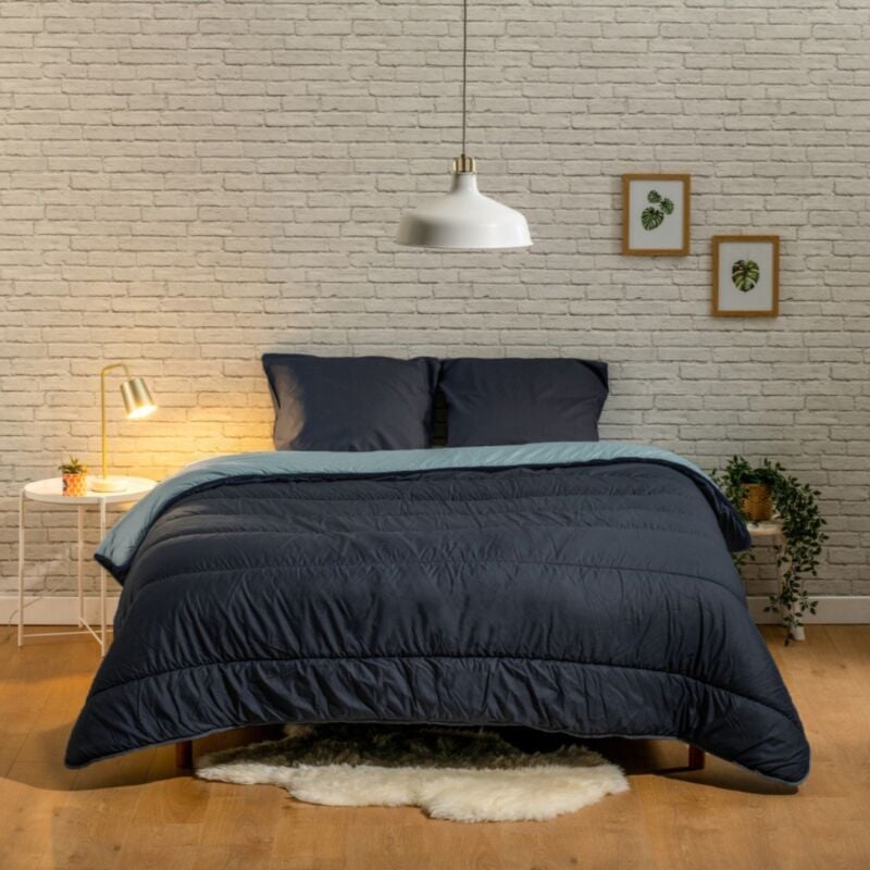 Bleu Calin - Couette imprimée Contraste - Chaude 400g/m - 220x240cm