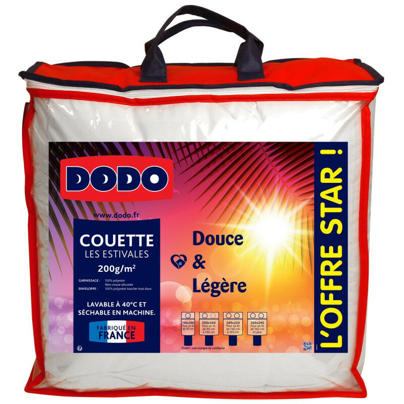 Couette légère 100% Polyester Fibre recyclée circul'air® Dodo 220 x 240 cm pour lit 2 places