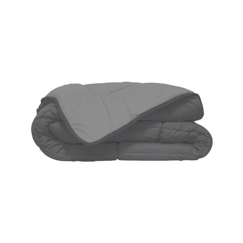 Poyet-motte - calgary Couette chaude Microfibre 400g/m² Gris & Argent 140x200cm