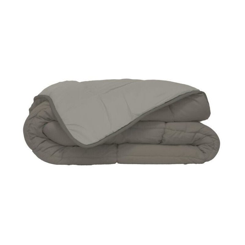 Poyet-motte - Couette Microfibre 400g/m2 calgary Taupe + Lin 220x240cm