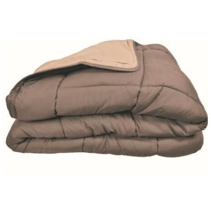 Poyet-motte - Couette chaude Microfibre 400 gr/m2 calgary Taupe + Lin 240x260cm