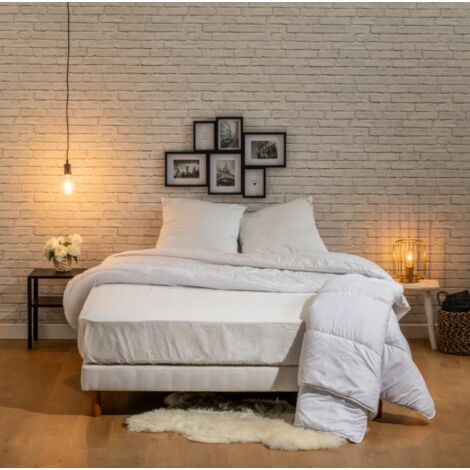 Couette segmentable 220x240cm – Garnissage polyester hypoallergénique – Lavable jusqu'à 95°C – Fabrication française