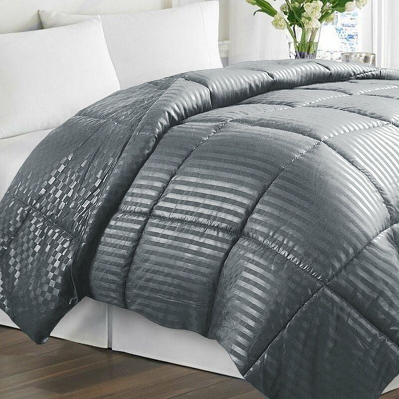 Sampur - Couette Soft Luxe : Légére 250g/m² et tempérée - gris 240x260 cm