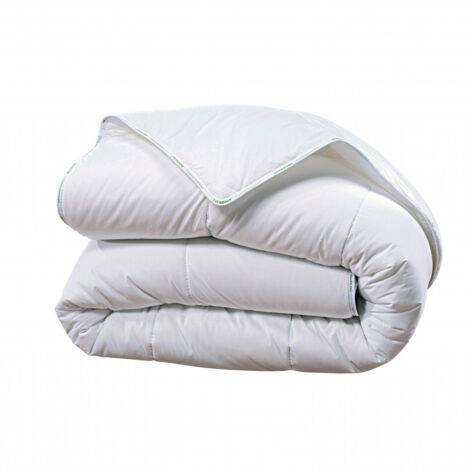Couette synthétique 200x200 cm – Garnissage polyester avec fibres creuses siliconées – Thermo-isolante et absorbante – Lavable à 40°C – Maison Aubertin