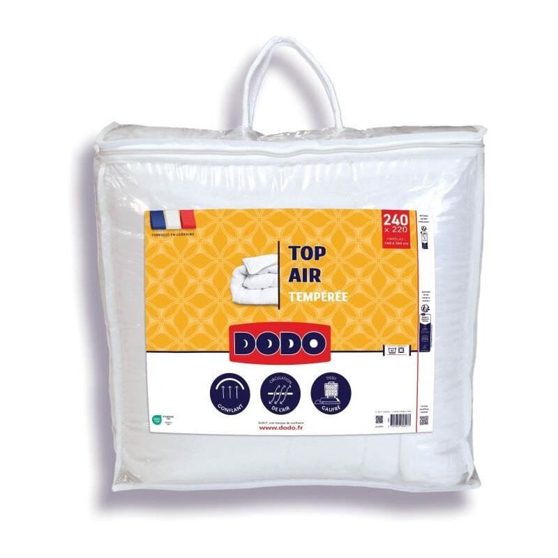 Dodo - Couette tempérée top air - 220 x 240 cm - 300G/M² - Blanc