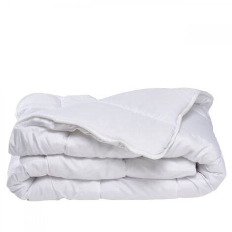 Couette tempérée enfant 90x190 cm – Garnissage 300 g/m² pour chaleur tempérée – Enveloppe 100% polyester doux – Lavable en machine à 40° – Bleu Calin