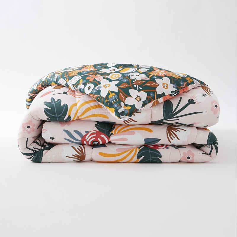 L'effet Papillon - Couette tempérée imprimée 260 x 240 cm coton imprimé Champêtre