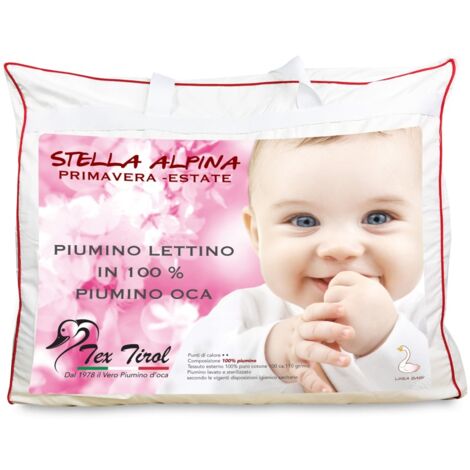 COUETTE tex tirol © STELLA ALPINA de LIT bébé 100% DUVET d'OIE 100 gsm cm. 80 x 120 lumière