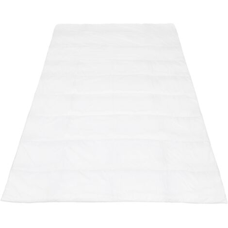 Couette toutes saisons 160x200 cm blanche matelassée grande