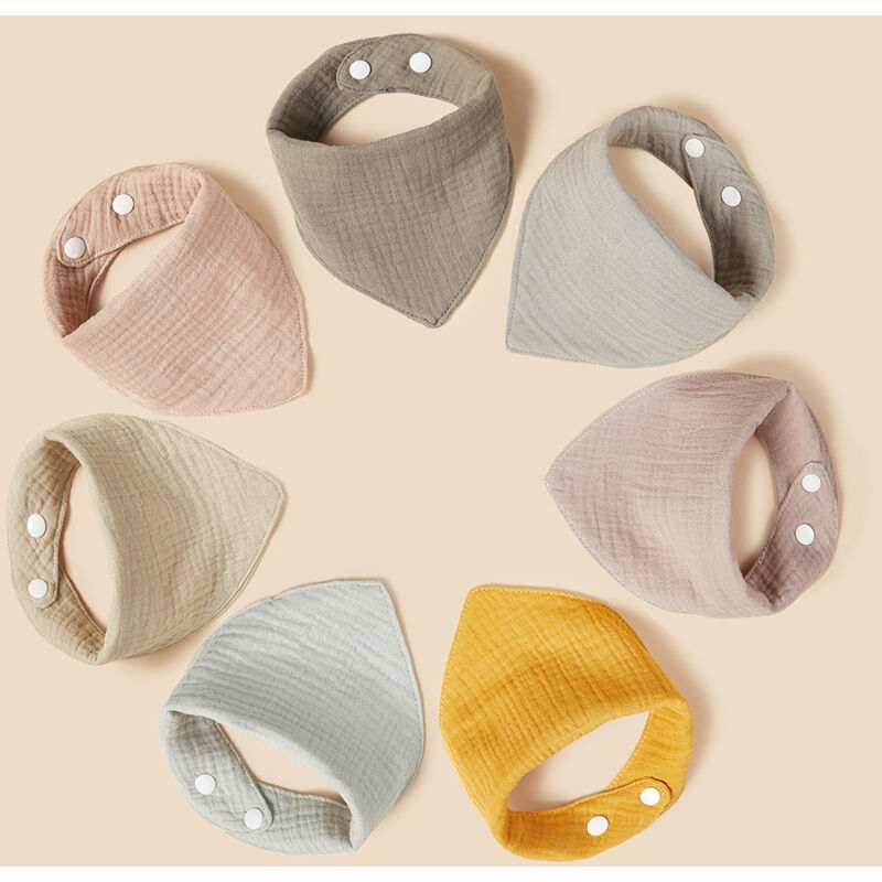 Couffin bébé Serviette triangle pur coton multicolore, lot de 7 Rapanda
